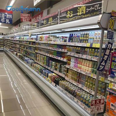 Open Air Curtain Fridge With Laminate Bearing Capacity 60kg Cabinet Case Chiller