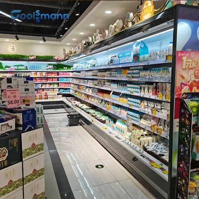 کابینت نمایش پرده هوای سبزی میوه چیلر ویترین LED چیلر سوپرمارکت